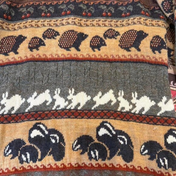 *RARE* VTG 80s 'Concept Knitwear' quirky autumnal wool cardigan! π 𦑠π¦ π - Picture 6 of 11
